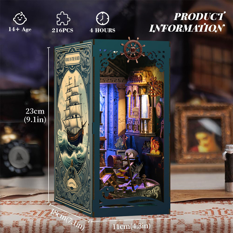 Smart Home Automation Diy - 3D Holz DIY Buchstützen-Puzzle Handgefertigtes Mini-Modell-Set