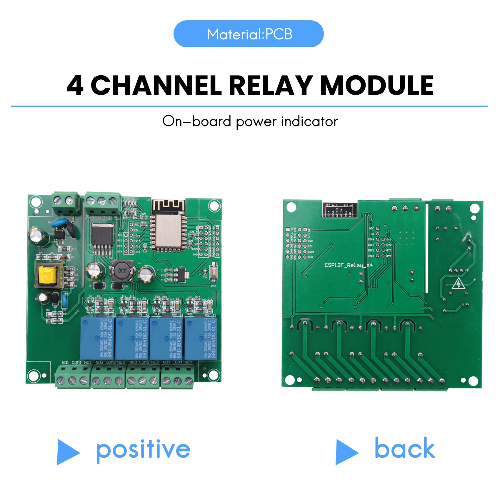 Relay 8 Channel Board - SCLS ESP8266 Wireless WIFI 4-Kanal-Relaismodul ESP-12F