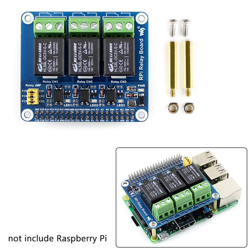 Home Automation Raspberry Pi - 3-Kanal-Relais-Erweiterungskarte für Himbeer-Pi 5 4b 3b
