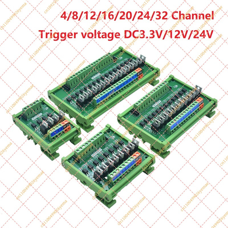 Relay 8 Channel Board - PLC-Ausgangsverstärker Solid-State-Relaisplatine 4/8/12/16/20/24/32 Kanäle, DC 3,3V-24V
