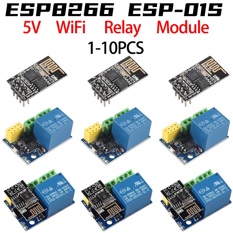 Home Automation With Arduino - ESP8266 ESP-01 ESP-01S 5V WiFi-Relaismodul Smart