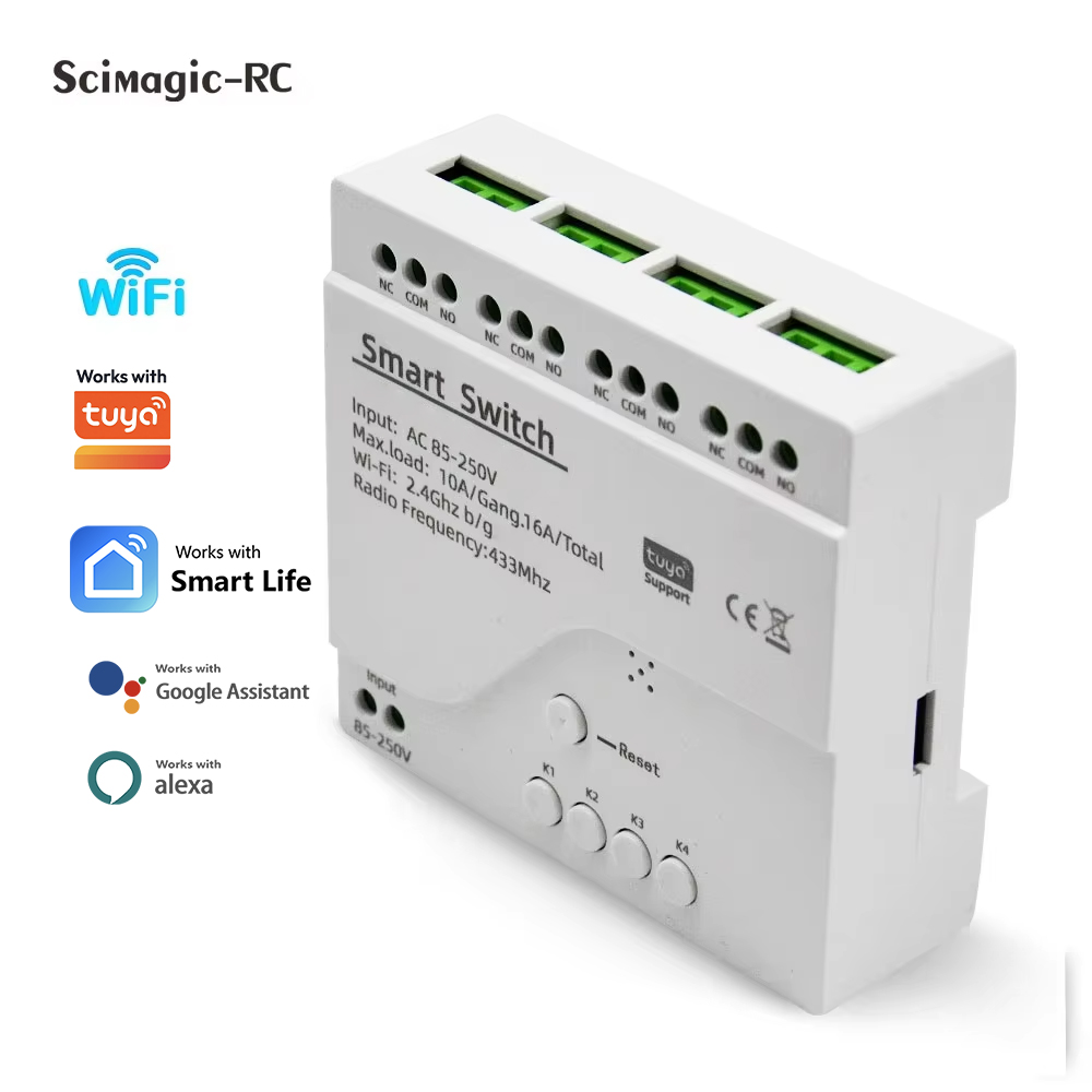 Home Automation Technology - Smart Switch 4-Kanal-Relaismodul für Hausautomation, DC